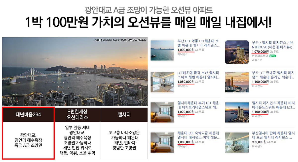1박 100만원의 가치의 오션뷰